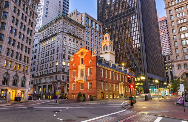se the old state house på jeres studietur til Boston