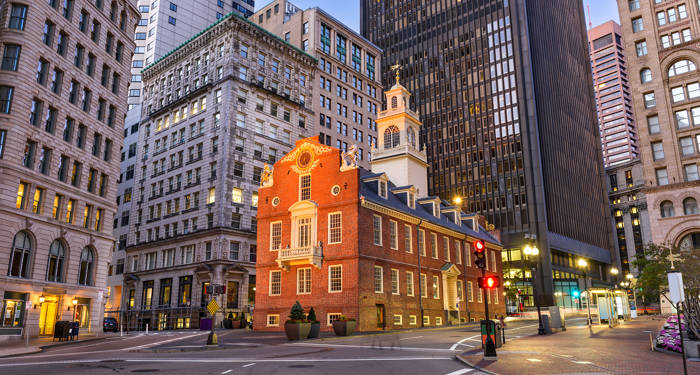 Det klassiske Old State House i Boston