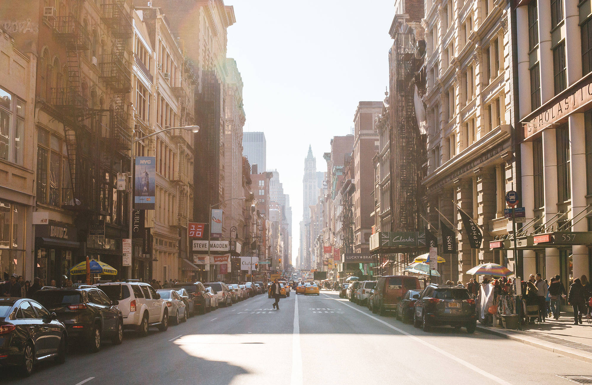 gå i gaderne på skolerejsen til new york