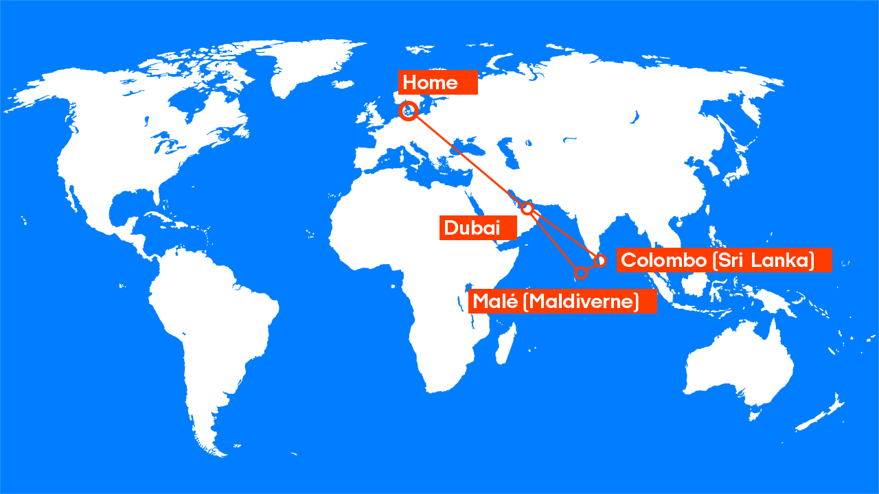 Billige multi stop billetter | Dubai, Sri Lanka & Maldiverne
