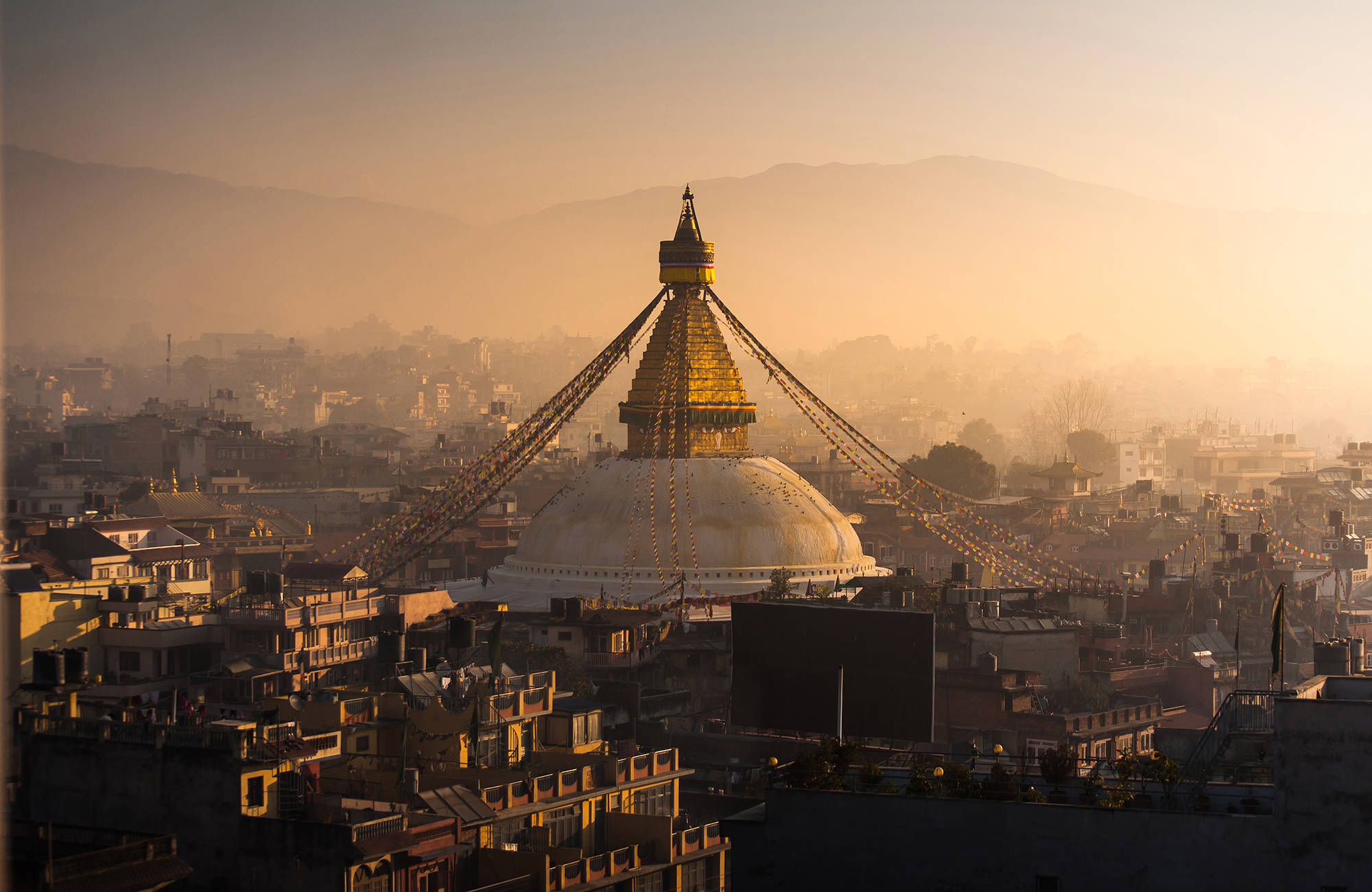 oplev solnedgangen over kathmandu i nepal