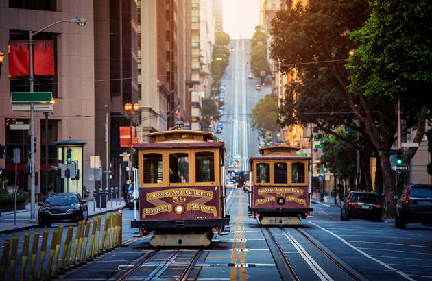 prøv en cablecar på jeres studietur til San Francisco