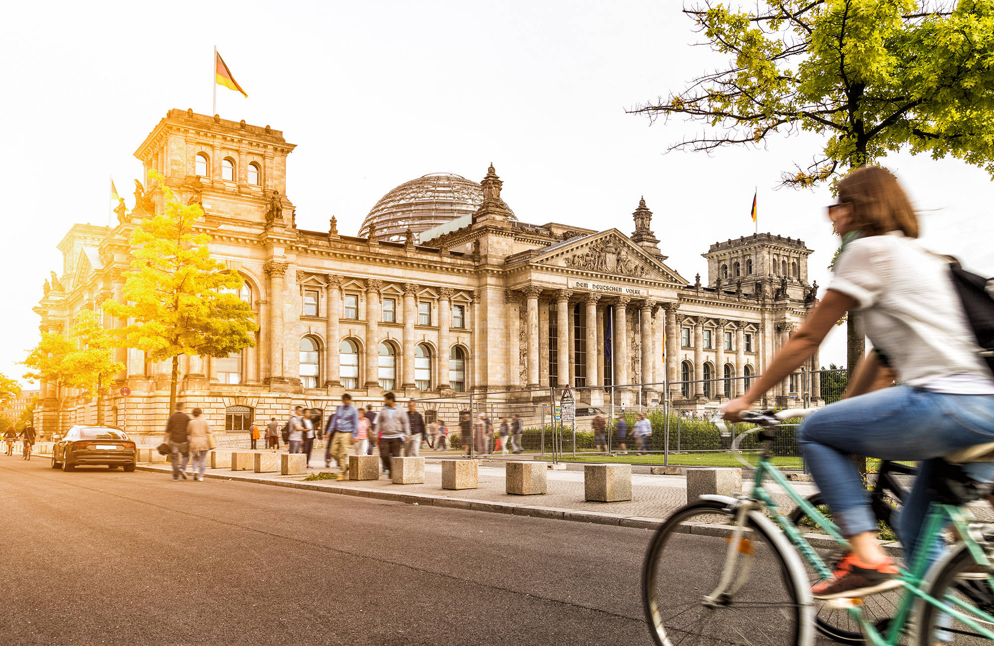 tag en cykeltur på skolerejsen til berlin