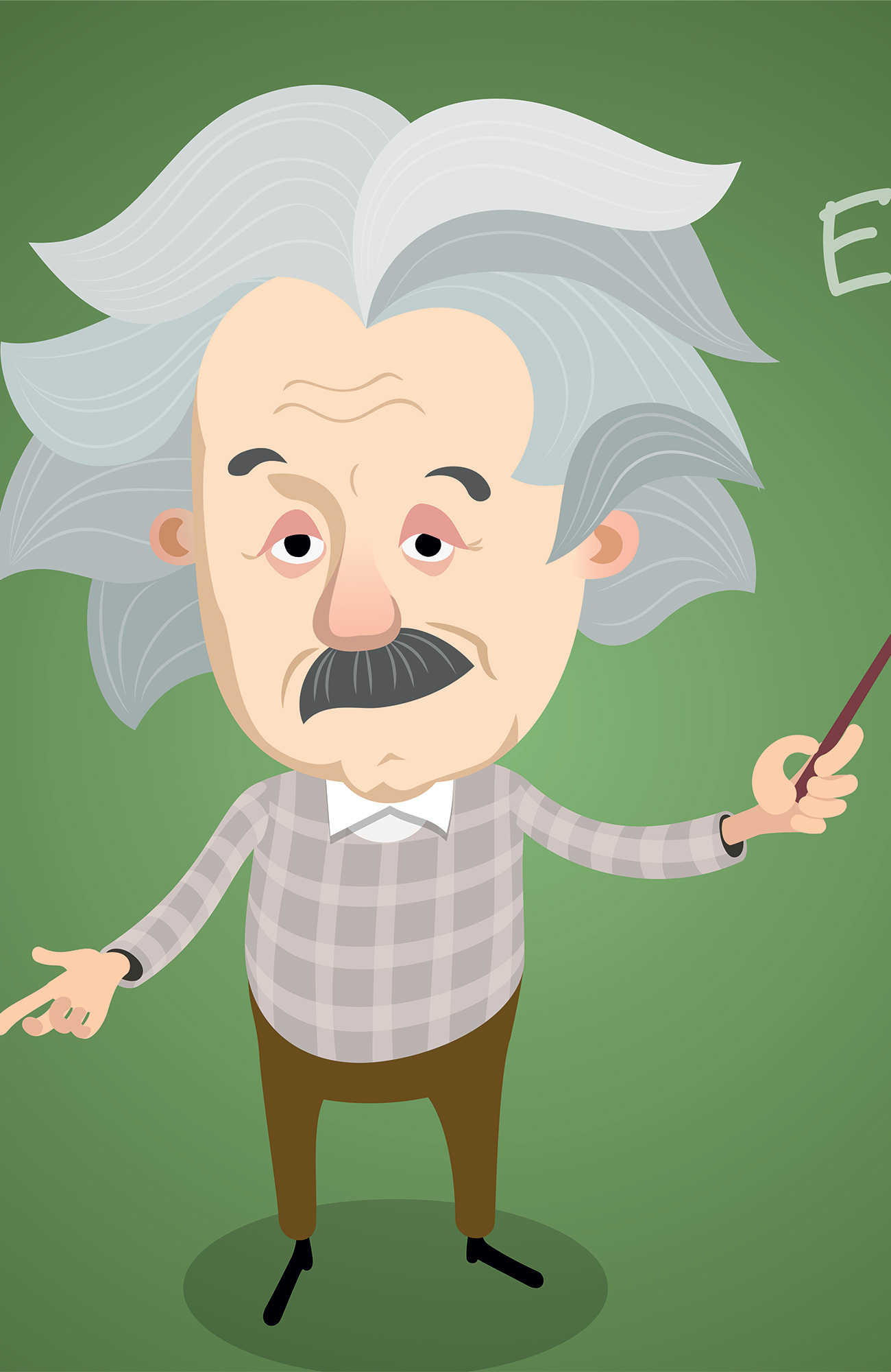 tegning af albert einsten der studere fysik i udlandet