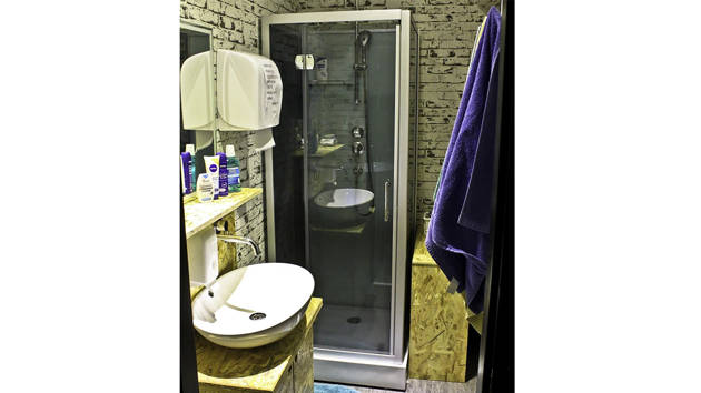 Et badeværelse på Hostel Chillout i Zagreb