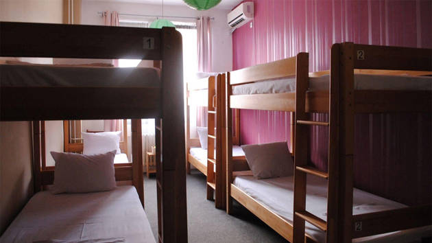 dorm room på Hostel Fair på studieturen til Beograd