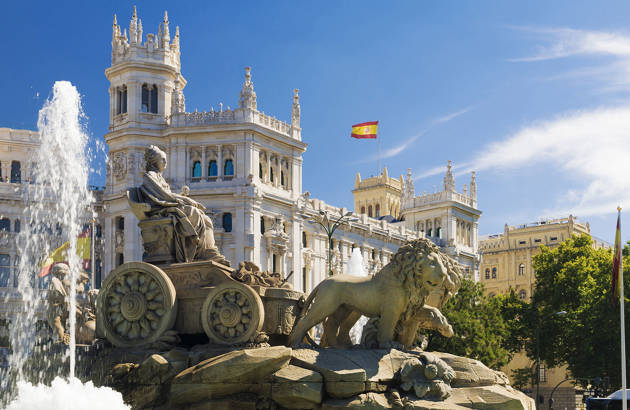 se plaza de cibeles springvandet på studieturen til Madrid