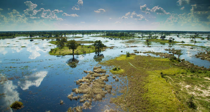 Udsigt over Okavango Deltaet fra et fly | KILROY