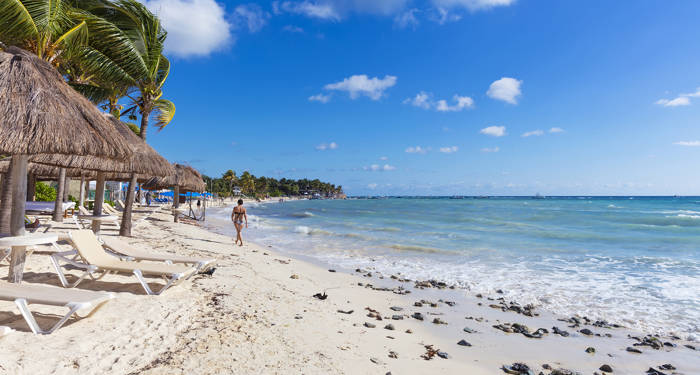 Sidste stop på rejsen er flotte Playa del Carmen med sine kridhvide strande