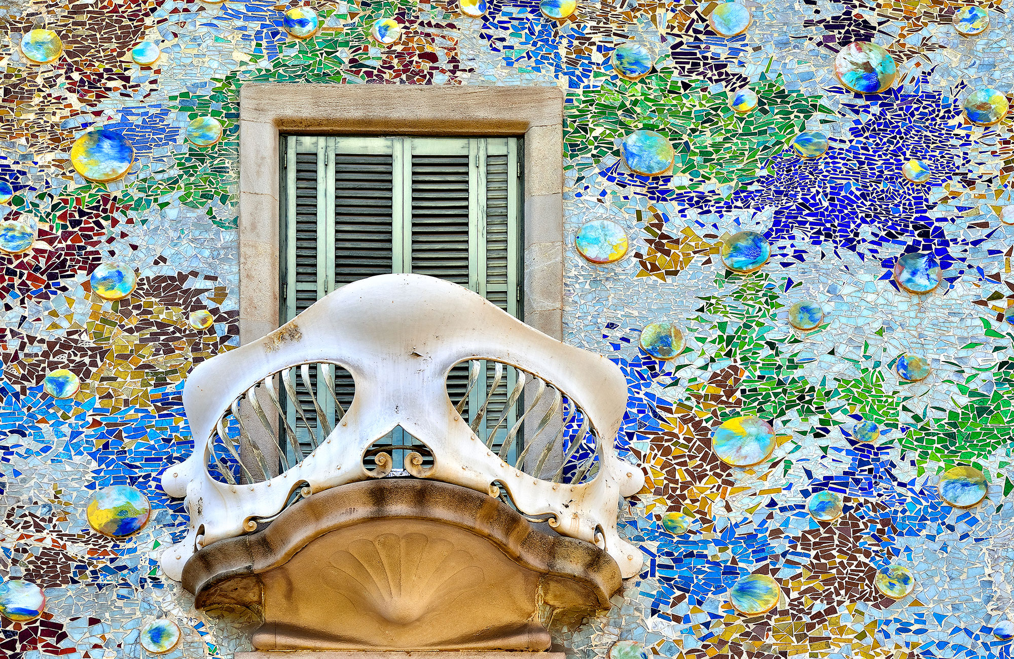 Spain Barcelona Casa Batllo Facade Balcony
