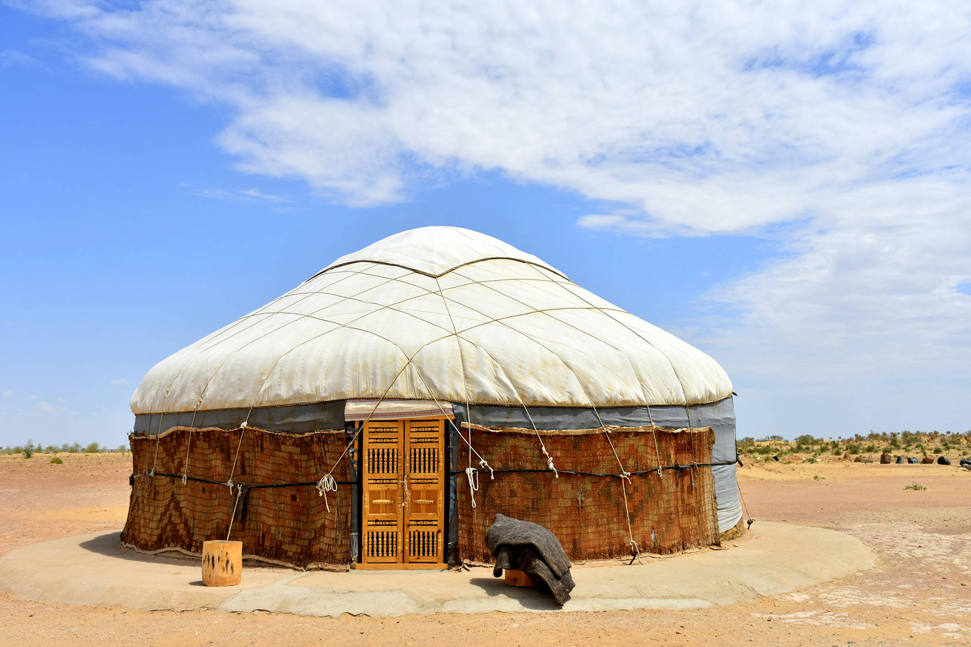 Traditionel hytte i Uzbekistan
