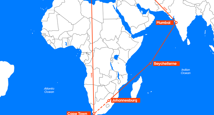 flybilletter - indien, seychellerne og sydafrika