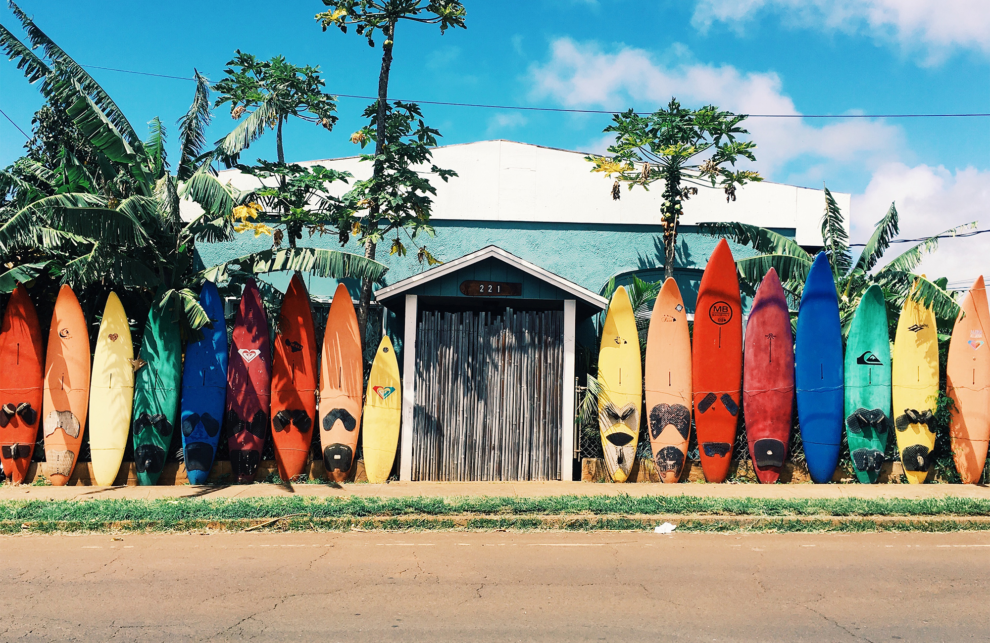 Surfboards på Northshore, Oahu, Hawaii