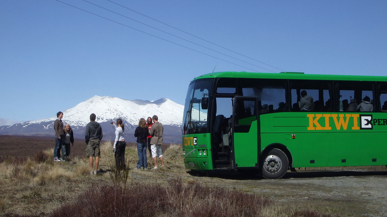 Rejs New Zealand rundt med et buspas fra Kiwi Experience