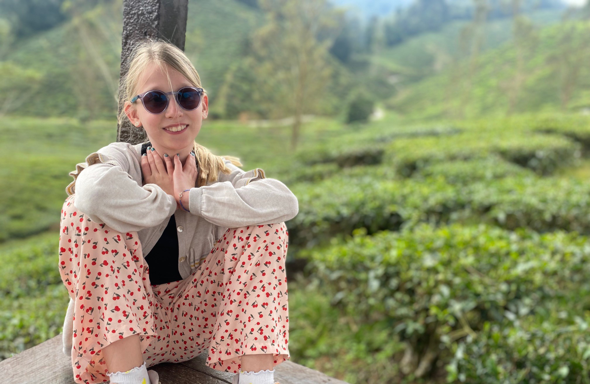 Sigrid In Front Of Tea Plantage