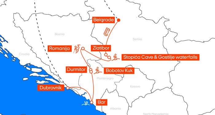 Oversigt over re:connect turen i Balkan