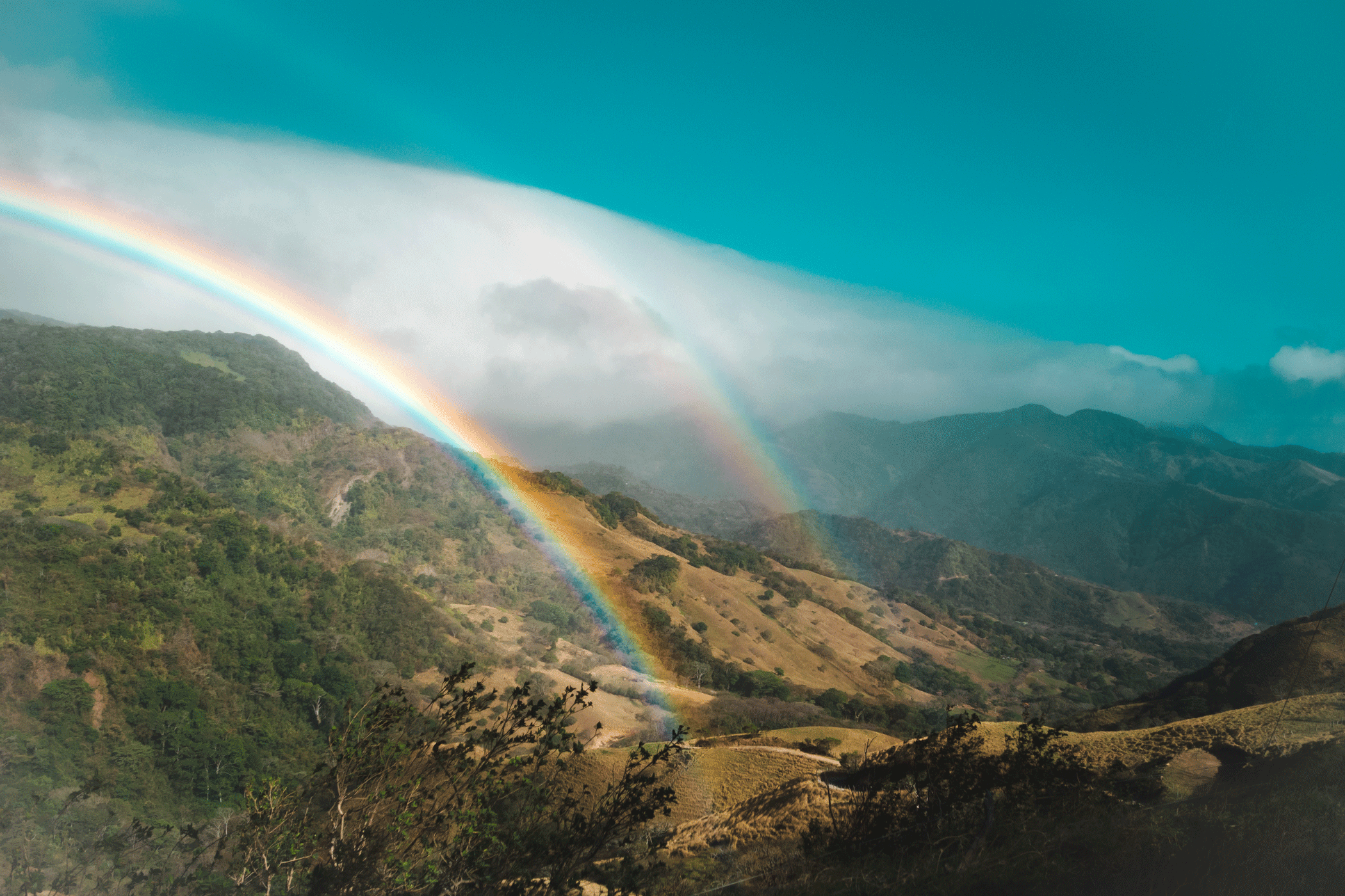 Rainbow Over Monteverde In Costa Rica