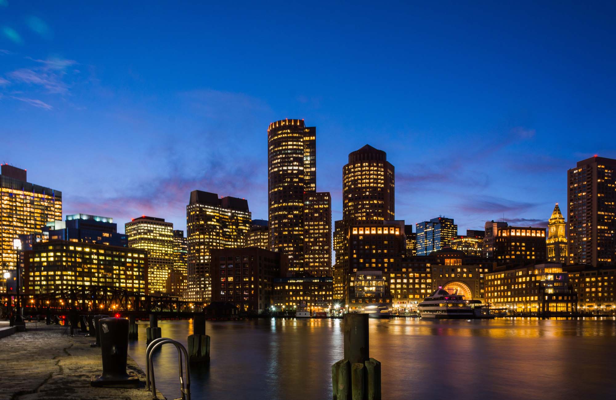 se aftenlyset i Boston på jeres studietur til Boston