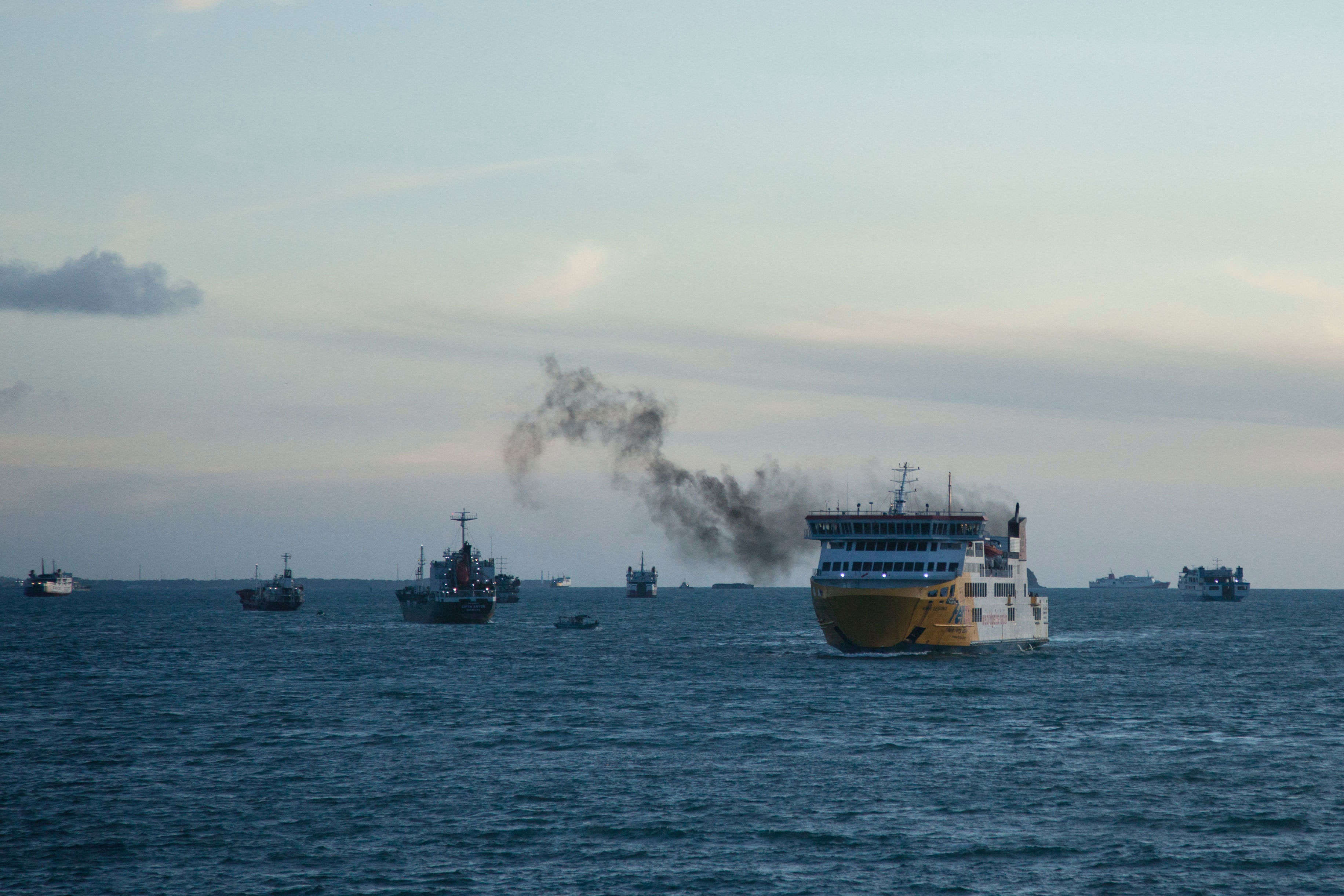 Ferry In The Port Of Merak, In The Banten Province Located On West Java